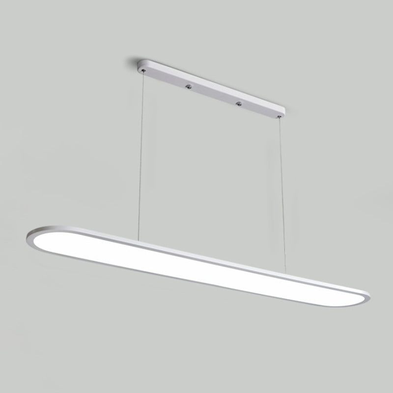 Simple LED Island Lighting Ideas Ultra-thin Oblong Hanging Lamp with Acrylic Shade White Clearhalo 'Ceiling Lights' 'Island Lights' Lighting' 2553312
