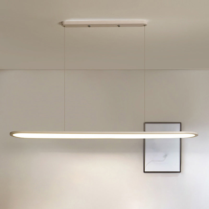Simple LED Island Lighting Ideas Ultra-thin Oblong Hanging Lamp with Acrylic Shade Clearhalo 'Ceiling Lights' 'Island Lights' Lighting' 2553315