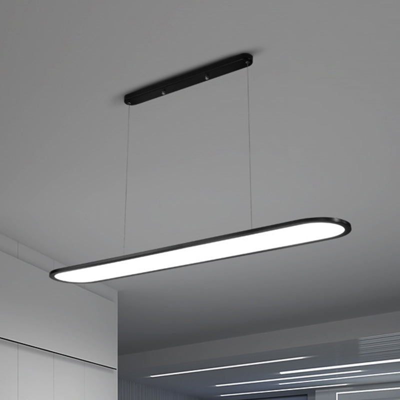 Simple LED Island Lighting Ideas Ultra-thin Oblong Hanging Lamp with Acrylic Shade Clearhalo 'Ceiling Lights' 'Island Lights' Lighting' 2553316