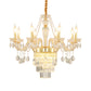 Candle Living Room Chandelier Lighting Traditional Clear Crystal 6 Lights Chrome/Gold Hanging Lamp Clearhalo 'Ceiling Lights' 'Chandeliers' Lighting' options 255399