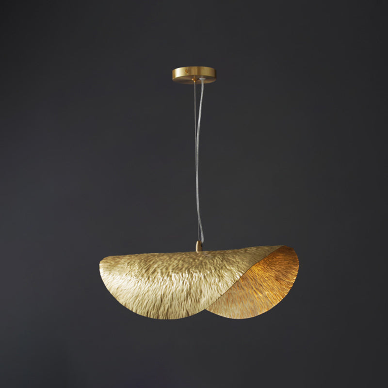 Gold 1 Light Lotus Leaf Shaped Ceiling Pendant Mid-Century Metal Hanging Lamp for Restaurant Gold Clearhalo 'Ceiling Lights' 'Modern Pendants' 'Modern' 'Pendant Lights' 'Pendants' Lighting' 2554201