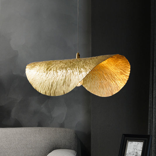 Gold 1 Light Lotus Leaf Shaped Ceiling Pendant Mid-Century Metal Hanging Lamp for Restaurant Clearhalo 'Ceiling Lights' 'Modern Pendants' 'Modern' 'Pendant Lights' 'Pendants' Lighting' 2554202