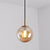 Mid-Century Spherical Hanging Light Kit Glass 1-Light Restaurant Drop Pendant in Brass Cognac Clearhalo 'Ceiling Lights' 'Glass shade' 'Glass' 'Modern Pendants' 'Modern' 'Pendant Lights' 'Pendants' Lighting' 2554244