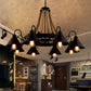 Industrial Art Hanging Chandelier Light with Rope and Cone Metal Shade in Black Clearhalo 'Cast Iron' 'Ceiling Lights' 'Chandeliers' 'Industrial Chandeliers' 'Industrial' 'Metal' 'Middle Century Chandeliers' 'Rustic Chandeliers' 'Tiffany' Lighting' 2554282