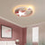 Kids Stars Shape Flush Mounted Ceiling Light Acrylic LED Bedroom Close to Ceiling Lighting Pink Remote Control Stepless Dimming Clearhalo 'Ceiling Lights' 'Close To Ceiling Lights' 'Close to ceiling' 'Flush mount' Lighting' 2554308