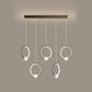 Ring-Shaped Hanging Pendant Light Modern Metal LED Indoor Suspended Lighting Fixture 5 Black Clearhalo 'Ceiling Lights' 'Modern Pendants' 'Modern' 'Pendant Lights' 'Pendants' Lighting' 2554349