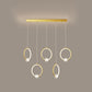 Ring-Shaped Hanging Pendant Light Modern Metal LED Indoor Suspended Lighting Fixture 5 Gold Clearhalo 'Ceiling Lights' 'Modern Pendants' 'Modern' 'Pendant Lights' 'Pendants' Lighting' 2554351
