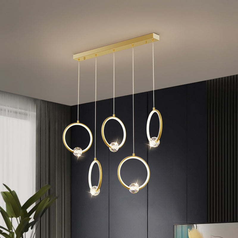 Ring-Shaped Hanging Pendant Light Modern Metal LED Indoor Suspended Lighting Fixture Clearhalo 'Ceiling Lights' 'Modern Pendants' 'Modern' 'Pendant Lights' 'Pendants' Lighting' 2554352