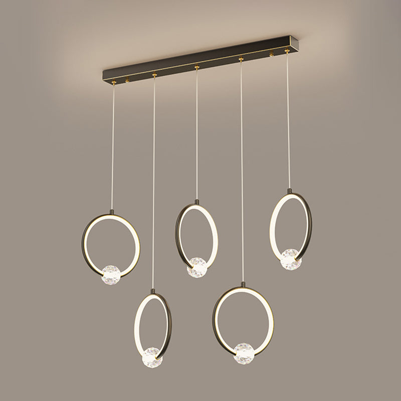 Ring-Shaped Hanging Pendant Light Modern Metal LED Indoor Suspended Lighting Fixture Clearhalo 'Ceiling Lights' 'Modern Pendants' 'Modern' 'Pendant Lights' 'Pendants' Lighting' 2554354