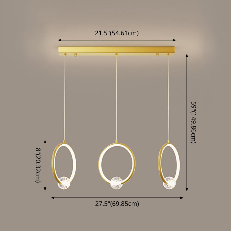 Ring-Shaped Hanging Pendant Light Modern Metal LED Indoor Suspended Lighting Fixture Clearhalo 'Ceiling Lights' 'Modern Pendants' 'Modern' 'Pendant Lights' 'Pendants' Lighting' 2554355