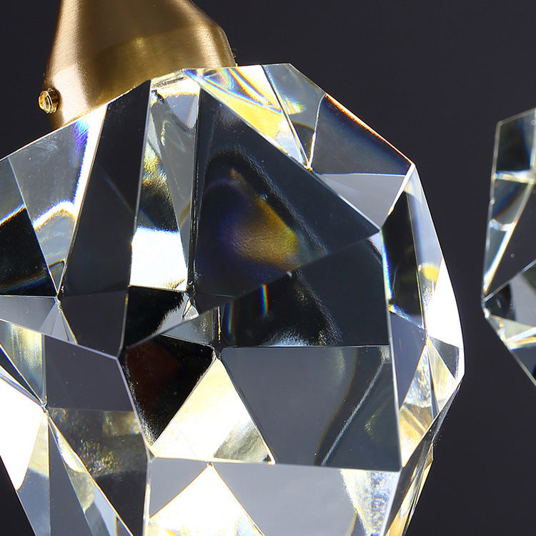 Modern Stone Hanging Ceiling Light Crystal LED Bedroom Suspension Lighting in Gold Clearhalo 'Ceiling Lights' 'Modern Pendants' 'Modern' 'Pendant Lights' 'Pendants' Lighting' 2554364