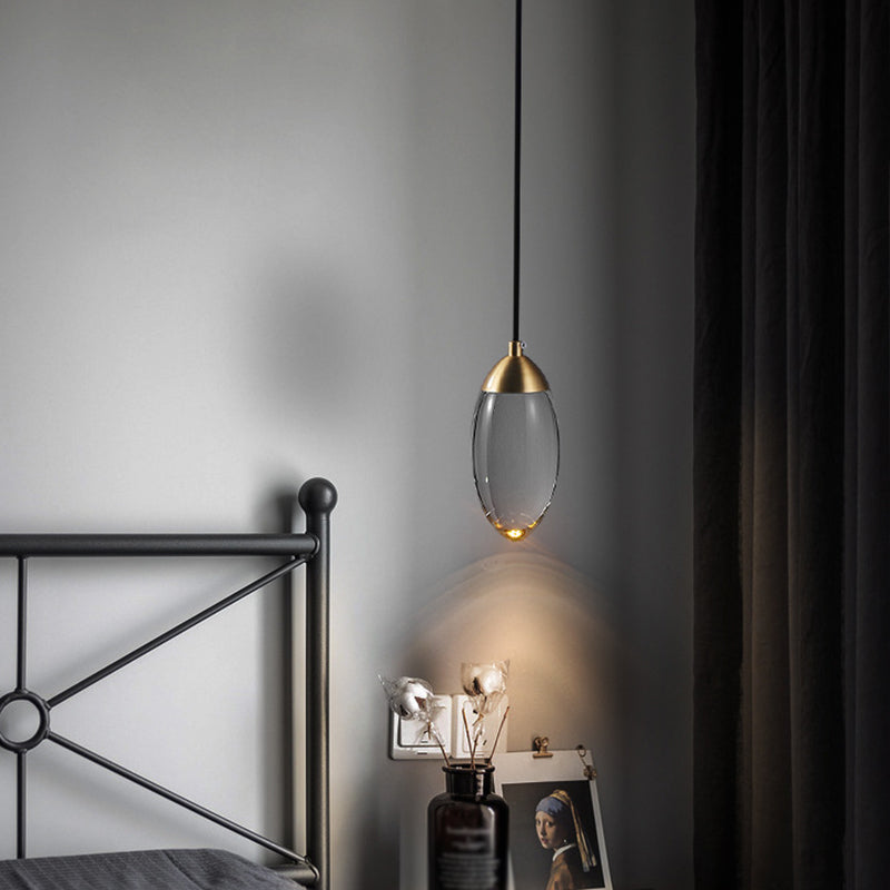 Gold Teardrop Pendant Lighting Modern Style LED Crystal Suspended Lighting Fixture Clearhalo 'Ceiling Lights' 'Modern Pendants' 'Modern' 'Pendant Lights' 'Pendants' Lighting' 2554372