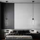 Modern Black LED Ceiling Pendant Bedroom Mini Metal Ring Bedside Lamps Black White Oval Clearhalo 'Ceiling Lights' 'Modern Pendants' 'Modern' 'Pendant Lights' 'Pendants' Lighting' 2554704