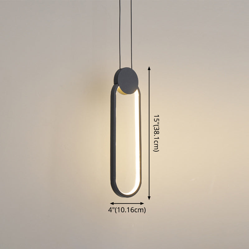 Modern Black LED Ceiling Pendant Bedroom Mini Metal Ring Bedside Lamps Clearhalo 'Ceiling Lights' 'Modern Pendants' 'Modern' 'Pendant Lights' 'Pendants' Lighting' 2554711