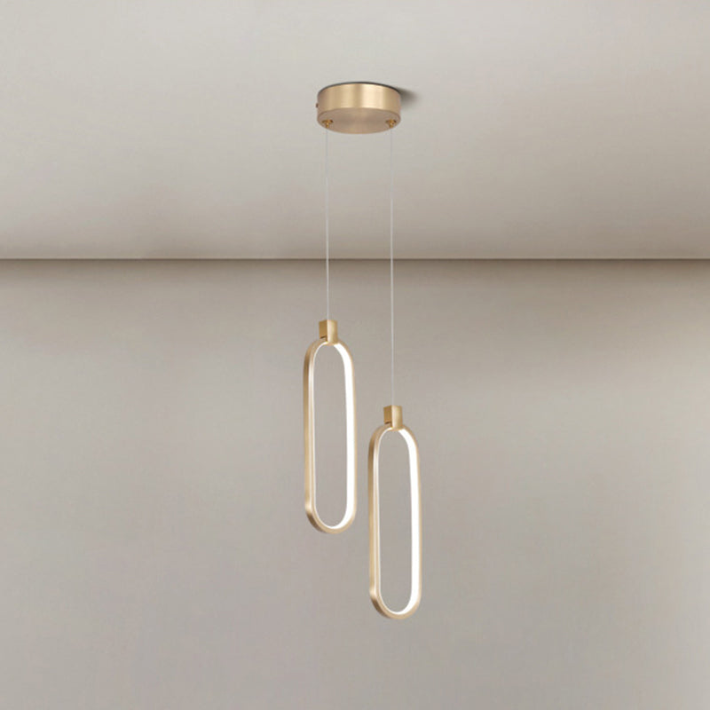 Gold LED Bedroom Hanging Pendant Light Metal Single Head Small Ceiling Pendant Light 2 Gold Clearhalo 'Ceiling Lights' 'Modern Pendants' 'Modern' 'Pendant Lights' 'Pendants' Lighting' 2554713