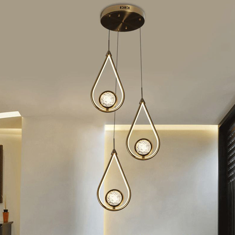 Contemporary Style LED Beside Lamp Metal Crystal Ceiling Hanging Pendant Clearhalo 'Ceiling Lights' 'Modern Pendants' 'Modern' 'Pendant Lights' 'Pendants' Lighting' 2554753