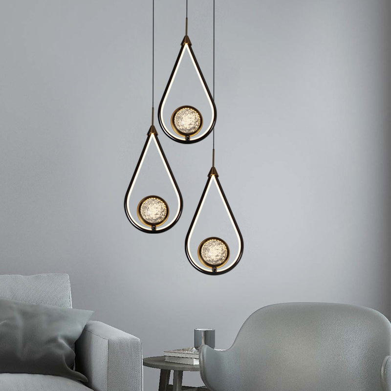 Contemporary Style LED Beside Lamp Metal Crystal Ceiling Hanging Pendant Clearhalo 'Ceiling Lights' 'Modern Pendants' 'Modern' 'Pendant Lights' 'Pendants' Lighting' 2554759