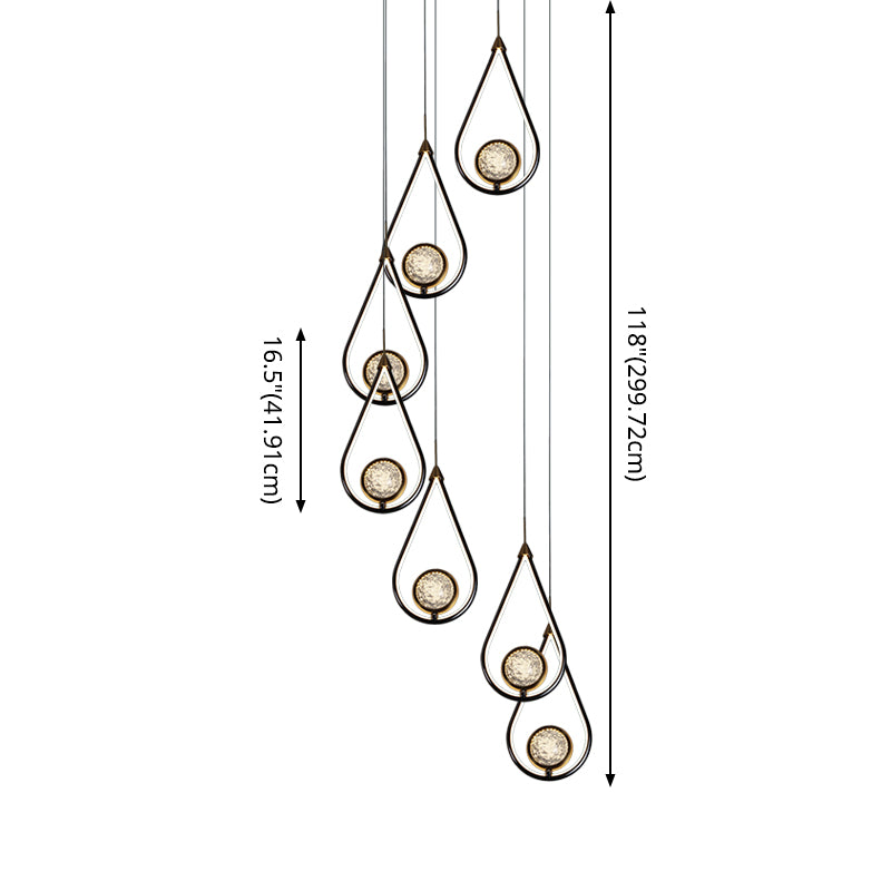 Contemporary Style LED Beside Lamp Metal Crystal Ceiling Hanging Pendant Clearhalo 'Ceiling Lights' 'Modern Pendants' 'Modern' 'Pendant Lights' 'Pendants' Lighting' 2554764
