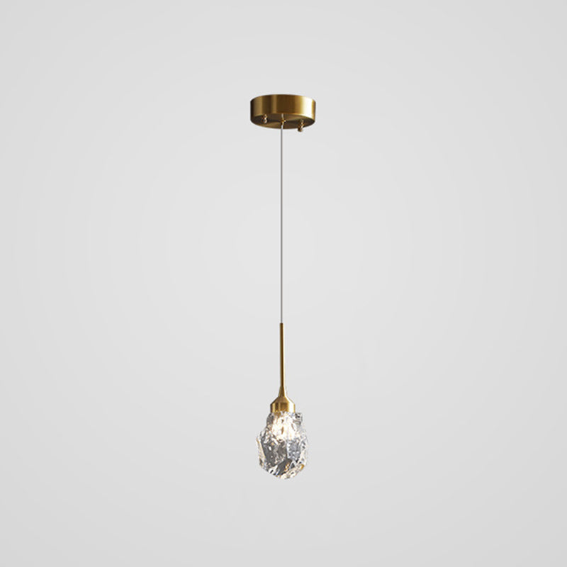 Brass Finish Mini Crystal Pendant Light Modern Style Ceiling Pendant Light for Living Room Bar Coffee Shop Brass Clearhalo 'Ceiling Lights' 'Modern Pendants' 'Modern' 'Pendant Lights' 'Pendants' Lighting' 2554778