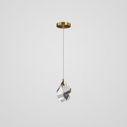 Brass Finish Mini Crystal Pendant Light Modern Style Ceiling Pendant Light for Living Room Bar Coffee Shop Bronze Clearhalo 'Ceiling Lights' 'Modern Pendants' 'Modern' 'Pendant Lights' 'Pendants' Lighting' 2554780