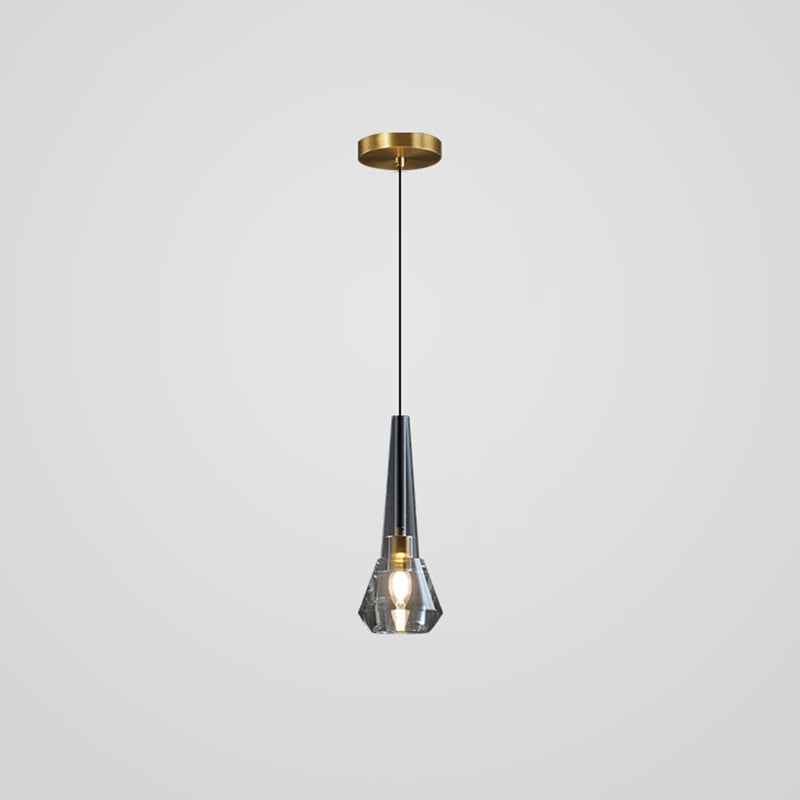 Brass Finish Mini Crystal Pendant Light Modern Style Ceiling Pendant Light for Living Room Bar Coffee Shop Black Clearhalo 'Ceiling Lights' 'Modern Pendants' 'Modern' 'Pendant Lights' 'Pendants' Lighting' 2554781