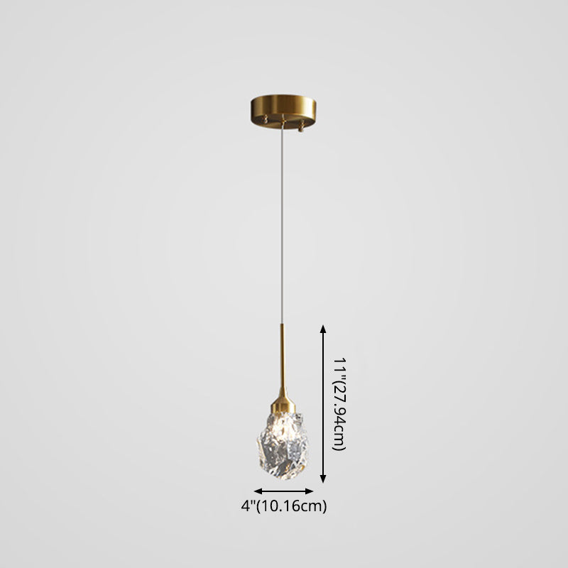 Brass Finish Mini Crystal Pendant Light Modern Style Ceiling Pendant Light for Living Room Bar Coffee Shop Clearhalo 'Ceiling Lights' 'Modern Pendants' 'Modern' 'Pendant Lights' 'Pendants' Lighting' 2554788