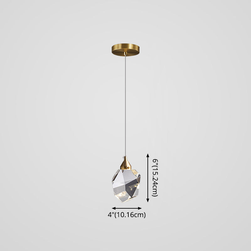 Brass Finish Mini Crystal Pendant Light Modern Style Ceiling Pendant Light for Living Room Bar Coffee Shop Clearhalo 'Ceiling Lights' 'Modern Pendants' 'Modern' 'Pendant Lights' 'Pendants' Lighting' 2554790