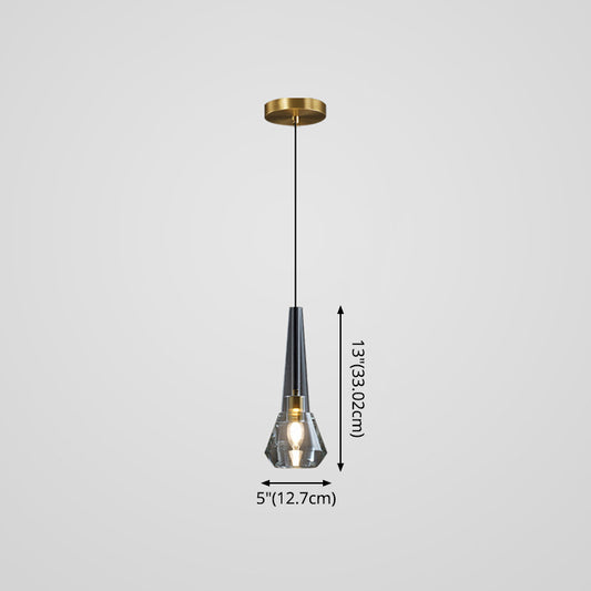 Brass Finish Mini Crystal Pendant Light Modern Style Ceiling Pendant Light for Living Room Bar Coffee Shop Clearhalo 'Ceiling Lights' 'Modern Pendants' 'Modern' 'Pendant Lights' 'Pendants' Lighting' 2554792