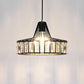 Black Metal Frame Pendant Light Modern Crystal Ceiling Hanging Light for Dining Room Clearhalo 'Ceiling Lights' 'Modern Pendants' 'Modern' 'Pendant Lights' 'Pendants' Lighting' 2554811