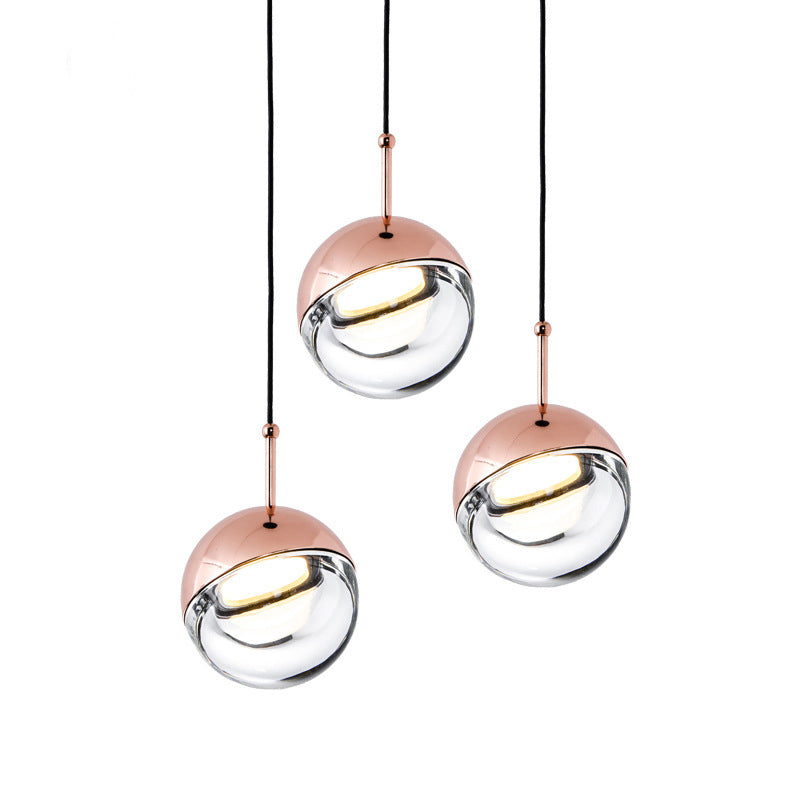 Designer Modern and Simple LED Globe Pendant Light Clear Crystal Mini Hanging Light Clearhalo 'Ceiling Lights' 'Glass shade' 'Glass' 'Modern Pendants' 'Modern' 'Pendant Lights' 'Pendants' Lighting' 2554853