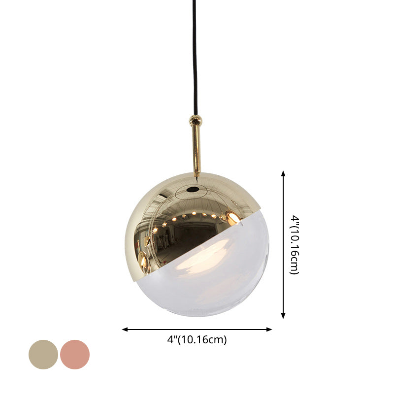 Designer Modern and Simple LED Globe Pendant Light Clear Crystal Mini Hanging Light Clearhalo 'Ceiling Lights' 'Glass shade' 'Glass' 'Modern Pendants' 'Modern' 'Pendant Lights' 'Pendants' Lighting' 2554854