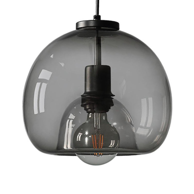 Black Mini Glass Globe Pendant Light Adjustable LED Kitchen Pendant ...