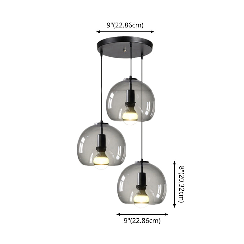 Black Mini Glass Globe Pendant Light Adjustable LED Kitchen Pendant Lighting Clearhalo 'Ceiling Lights' 'Glass shade' 'Glass' 'Modern Pendants' 'Modern' 'Pendant Lights' 'Pendants' Lighting' 2554876