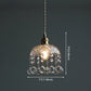 Crystal Mini Pendant Light Brass Finish Lamp Socket Glass Mini Pendant for Coffee Shop Clearhalo 'Ceiling Lights' 'Glass shade' 'Glass' 'Modern Pendants' 'Modern' 'Pendant Lights' 'Pendants' Lighting' 2554885
