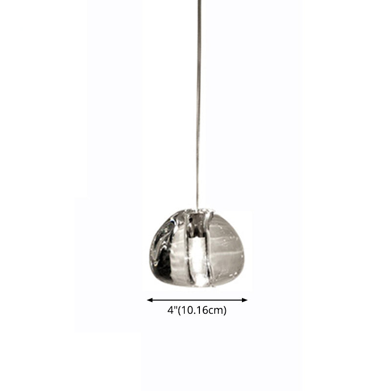 Clear Bubble Glass Mini Pendant Light Modern Nordic LED Round Stair Hanging Lamp Clearhalo 'Ceiling Lights' 'Modern Pendants' 'Modern' 'Pendant Lights' 'Pendants' Lighting' 2554901