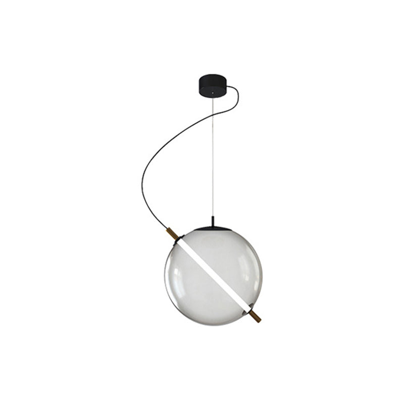 Postmodern Design Globe Glass Pendant Light LED Kitchen Pendant Light Smoke Gray 8" Clearhalo 'Ceiling Lights' 'Close To Ceiling Lights' 'Glass shade' 'Glass' 'Modern Pendants' 'Modern' 'Pendant Lights' 'Pendants' Lighting' 2554906
