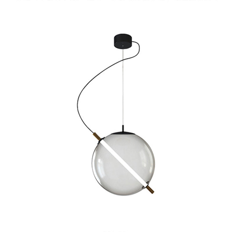 Postmodern Design Globe Glass Pendant Light LED Kitchen Pendant Light Smoke Gray 10" Clearhalo 'Ceiling Lights' 'Close To Ceiling Lights' 'Glass shade' 'Glass' 'Modern Pendants' 'Modern' 'Pendant Lights' 'Pendants' Lighting' 2554907