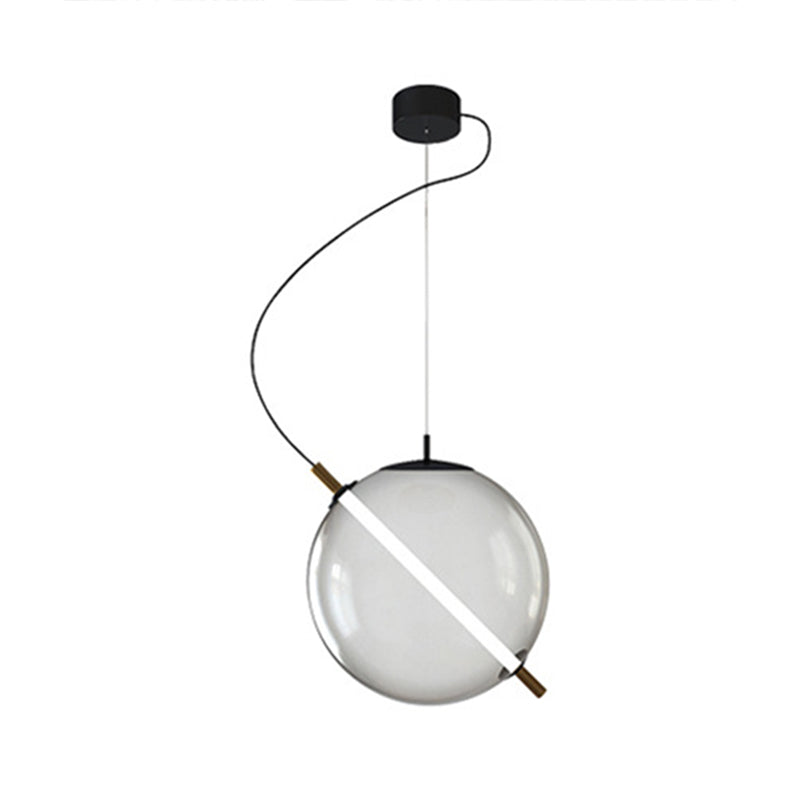 Postmodern Design Globe Glass Pendant Light LED Kitchen Pendant Light Smoke Gray 12" Clearhalo 'Ceiling Lights' 'Close To Ceiling Lights' 'Glass shade' 'Glass' 'Modern Pendants' 'Modern' 'Pendant Lights' 'Pendants' Lighting' 2554909