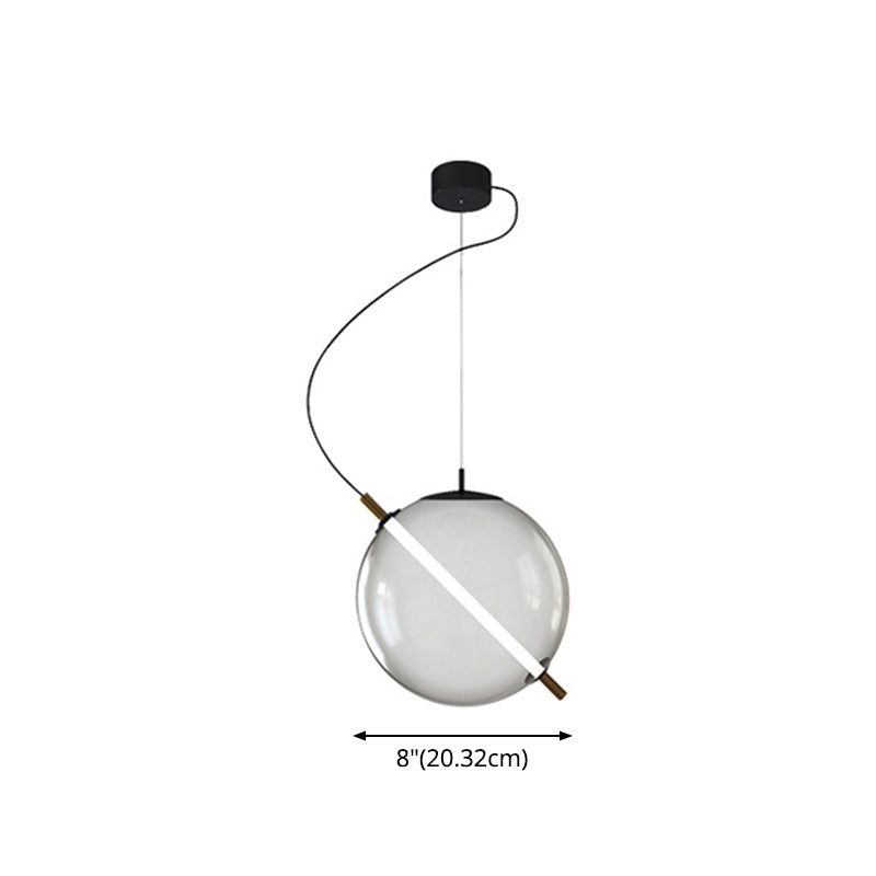 Postmodern Design Globe Glass Pendant Light LED Kitchen Pendant Light Clearhalo 'Ceiling Lights' 'Close To Ceiling Lights' 'Glass shade' 'Glass' 'Modern Pendants' 'Modern' 'Pendant Lights' 'Pendants' Lighting' 2554914