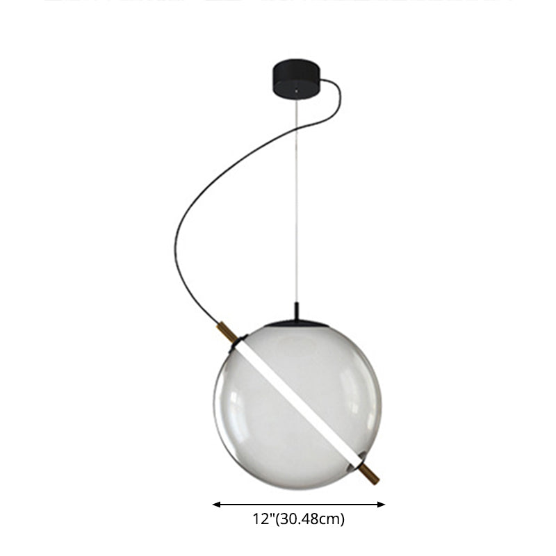 Postmodern Design Globe Glass Pendant Light LED Kitchen Pendant Light Clearhalo 'Ceiling Lights' 'Close To Ceiling Lights' 'Glass shade' 'Glass' 'Modern Pendants' 'Modern' 'Pendant Lights' 'Pendants' Lighting' 2554916