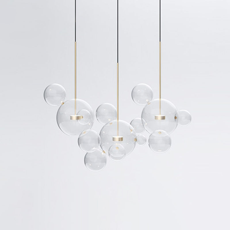 Clear Bubble Lamp Globe Glass Hanging Lamp for Dining Room Coffee Shop Restaurant 14 Clear Clearhalo 'Ceiling Lights' 'Glass shade' 'Glass' 'Modern Pendants' 'Modern' 'Pendant Lights' 'Pendants' Lighting' 2554925