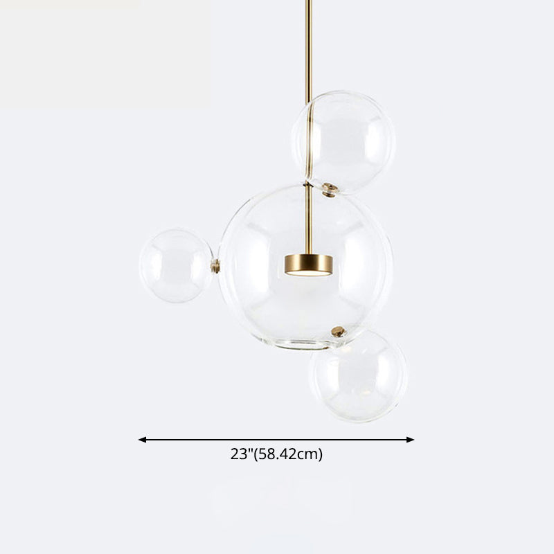 Clear Bubble Lamp Globe Glass Hanging Lamp for Dining Room Coffee Shop Restaurant Clearhalo 'Ceiling Lights' 'Glass shade' 'Glass' 'Modern Pendants' 'Modern' 'Pendant Lights' 'Pendants' Lighting' 2554928