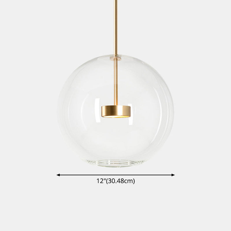 Clear Bubble Lamp Globe Glass Hanging Lamp for Dining Room Coffee Shop Restaurant Clearhalo 'Ceiling Lights' 'Glass shade' 'Glass' 'Modern Pendants' 'Modern' 'Pendant Lights' 'Pendants' Lighting' 2554929