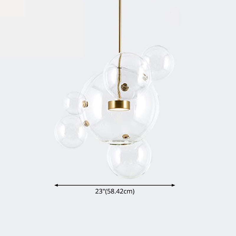 Clear Bubble Lamp Globe Glass Hanging Lamp for Dining Room Coffee Shop Restaurant Clearhalo 'Ceiling Lights' 'Glass shade' 'Glass' 'Modern Pendants' 'Modern' 'Pendant Lights' 'Pendants' Lighting' 2554930
