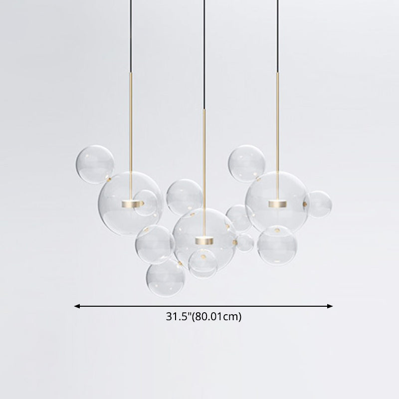 Clear Bubble Lamp Globe Glass Hanging Lamp for Dining Room Coffee Shop Restaurant Clearhalo 'Ceiling Lights' 'Glass shade' 'Glass' 'Modern Pendants' 'Modern' 'Pendant Lights' 'Pendants' Lighting' 2554931