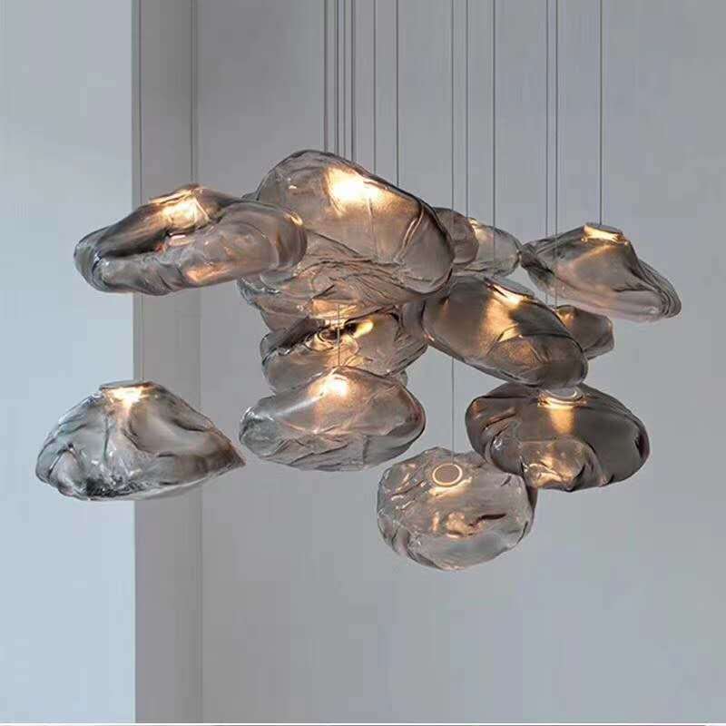 Post Modern Cloud Suspension Lighting Adjustable Cord Hanging Pendant Light Clearhalo 'Ceiling Lights' 'Glass shade' 'Glass' 'Modern Pendants' 'Modern' 'Pendant Lights' 'Pendants' Lighting' 2554940