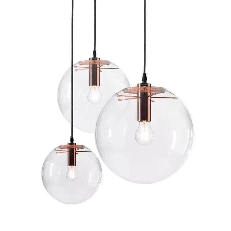 Kitchen Glass Globe Pendant Light for Dining Room Bedroom in Modern Industrial Style Clearhalo 'Ceiling Lights' 'Close To Ceiling Lights' 'Glass shade' 'Glass' 'Modern Pendants' 'Modern' 'Pendant Lights' 'Pendants' Lighting' 2554953