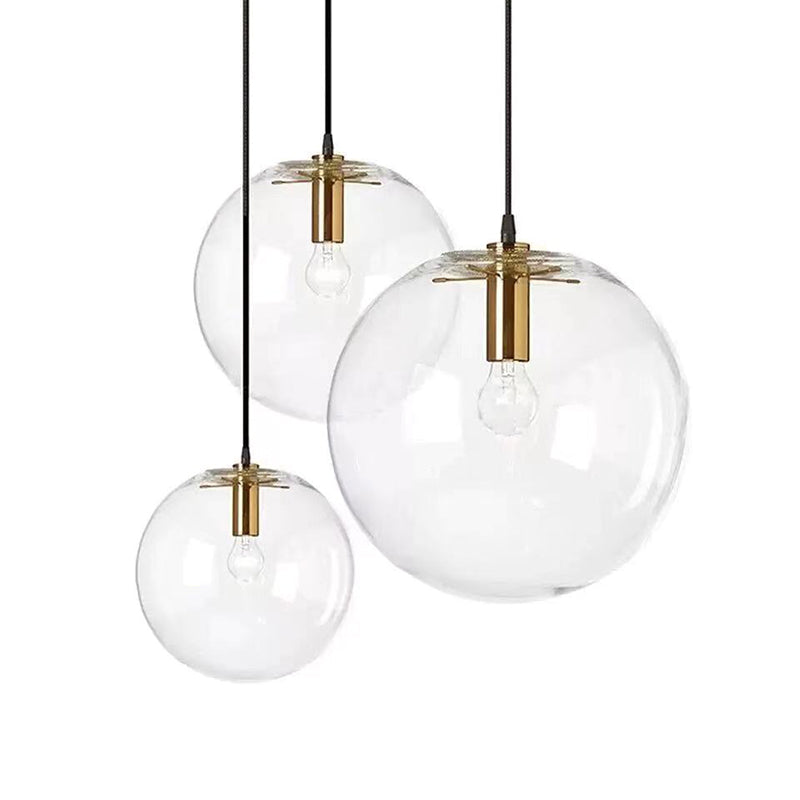 Kitchen Glass Globe Pendant Light for Dining Room Bedroom in Modern Industrial Style Gold Clearhalo 'Ceiling Lights' 'Close To Ceiling Lights' 'Glass shade' 'Glass' 'Modern Pendants' 'Modern' 'Pendant Lights' 'Pendants' Lighting' 2554959