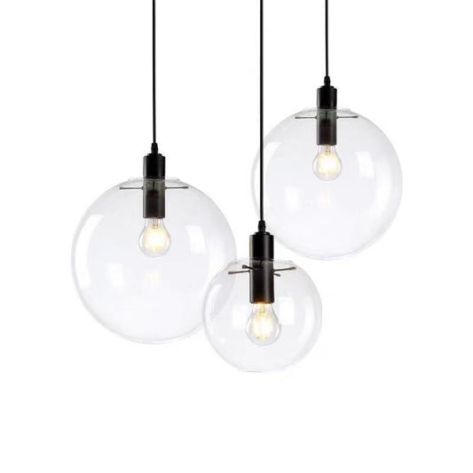 Kitchen Glass Globe Pendant Light for Dining Room Bedroom in Modern Industrial Style Clearhalo 'Ceiling Lights' 'Close To Ceiling Lights' 'Glass shade' 'Glass' 'Modern Pendants' 'Modern' 'Pendant Lights' 'Pendants' Lighting' 2554961