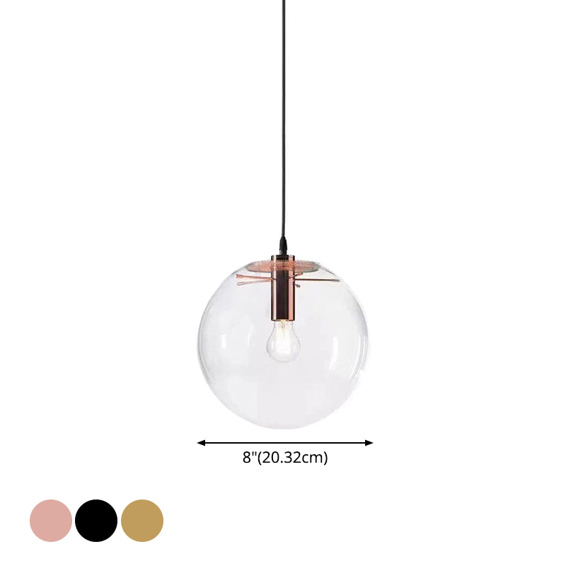 Kitchen Glass Globe Pendant Light for Dining Room Bedroom in Modern Industrial Style Clearhalo 'Ceiling Lights' 'Close To Ceiling Lights' 'Glass shade' 'Glass' 'Modern Pendants' 'Modern' 'Pendant Lights' 'Pendants' Lighting' 2554962
